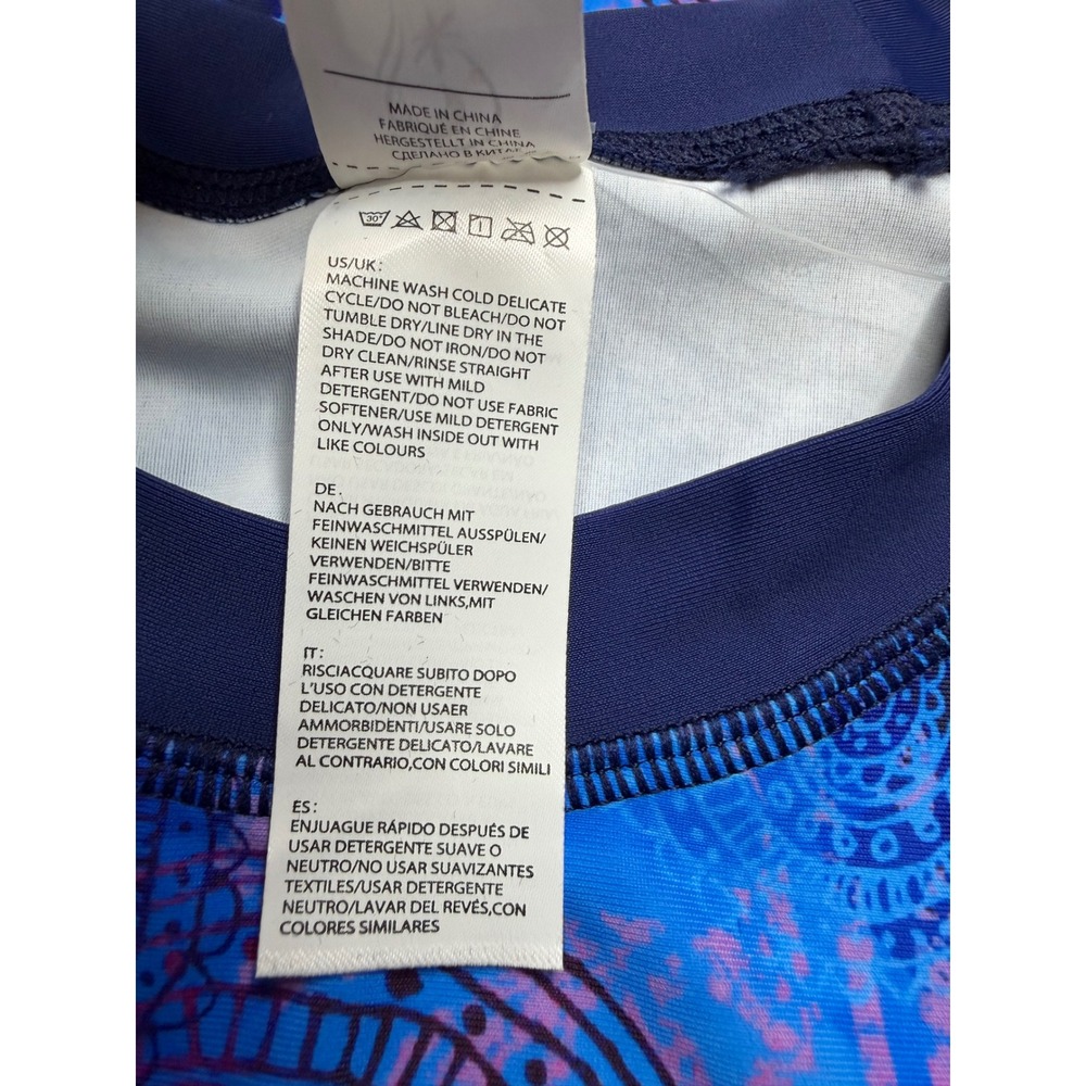 Halcurt Womens Rash Guard Long Sleeve UPF 50 Blue Paisley Mandala Thumbhole XL - Picture 7 of 9